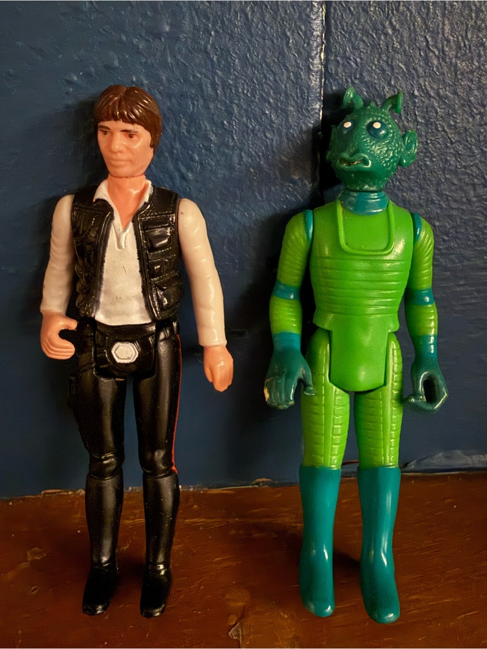 Vintage Kenner Star Wars Action Figures Lot - Han Solo (1977) & Greedo (1978)